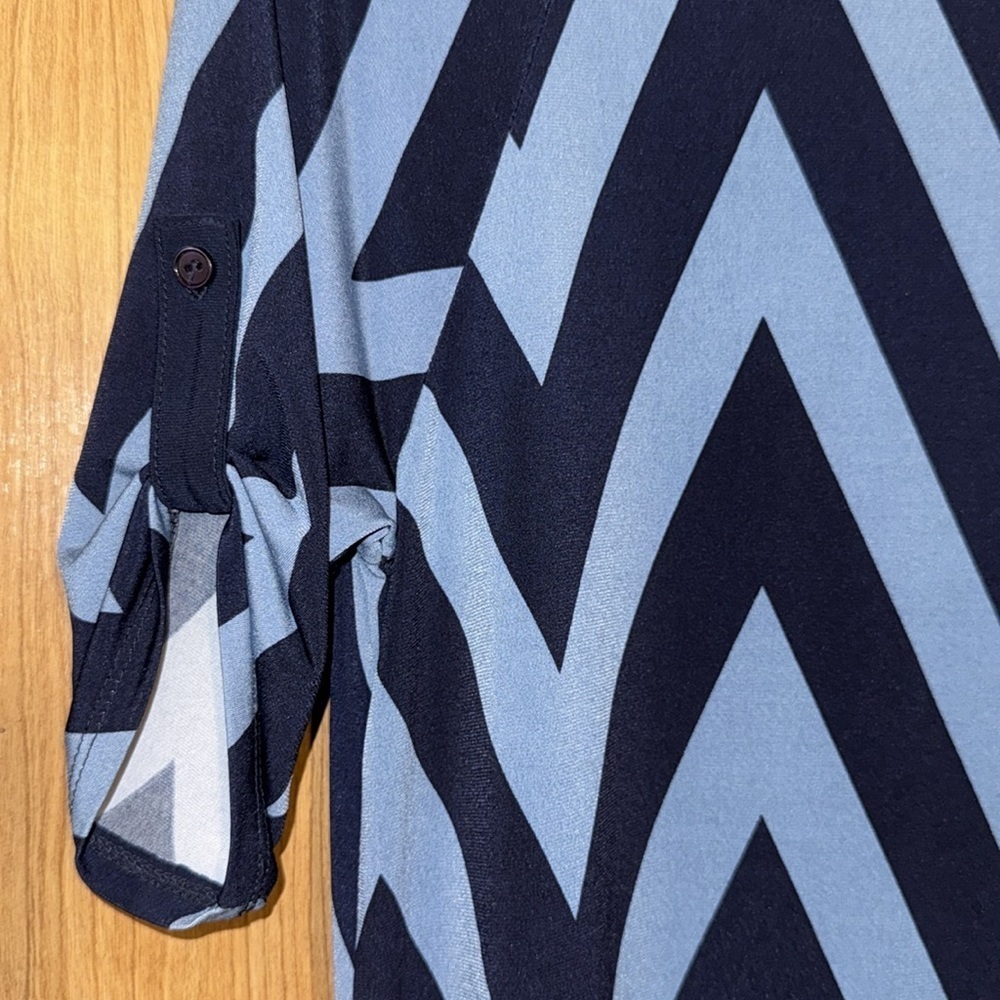 Chevron Patterned Blue and navy blue  Dress medium Cato - Picture 3 of 4